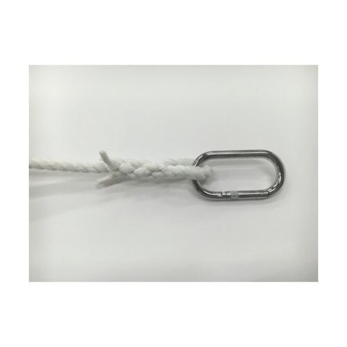 カラビナ付きポリエステルロープ 3つ打タ