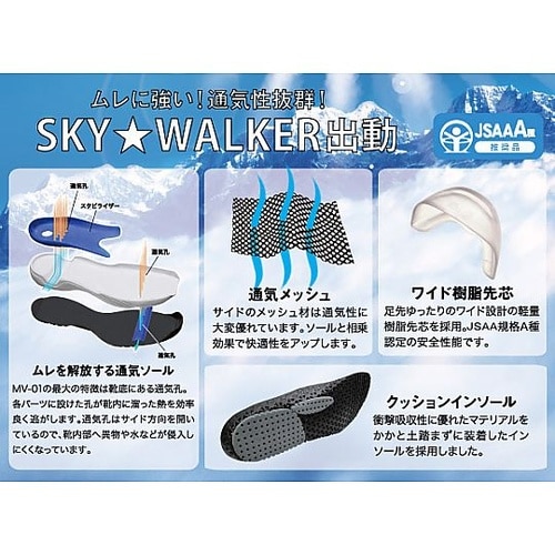 JSAA A種認定 先芯入り通気底スニー