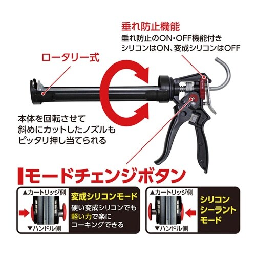 シリコン/変成シリコン切替式コーキングガ