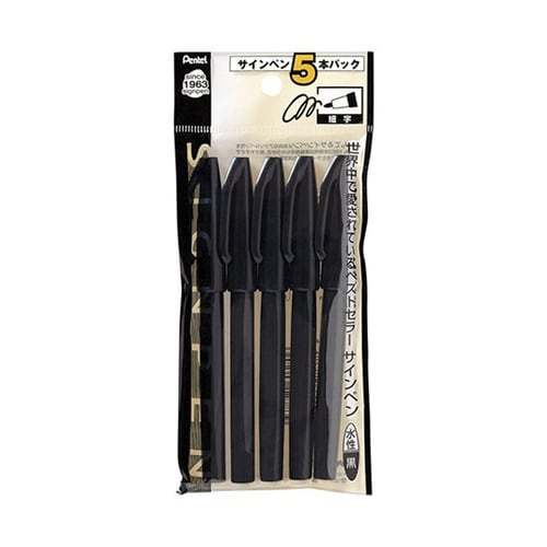 水性ペン サインペン 黒 5本パック X