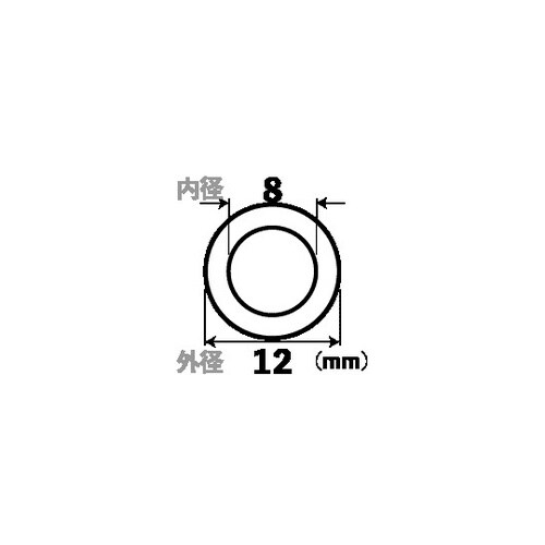 アクリルパイプ 外径12×肉厚2mm×1