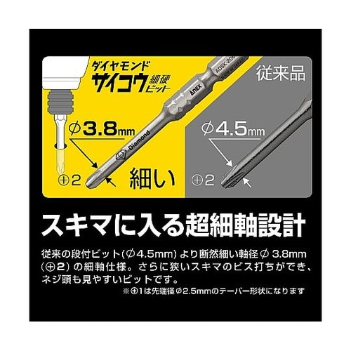 ダイヤモンドサイコウ(細硬)ビット +2