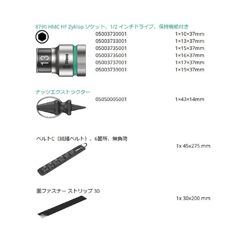 差込角1/2SQ ソケットレンチセット