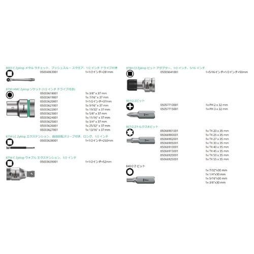 差込角1/2SQ ソケットレンチセット