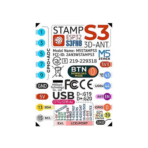 M5StampS3(2.54mmピッチピ