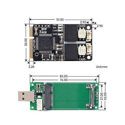 2ch CAN MiniPCIe(USB