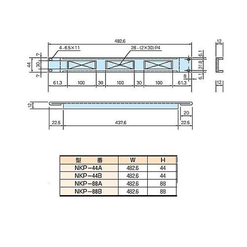 NKP型放熱用ラックパネル NKP−44