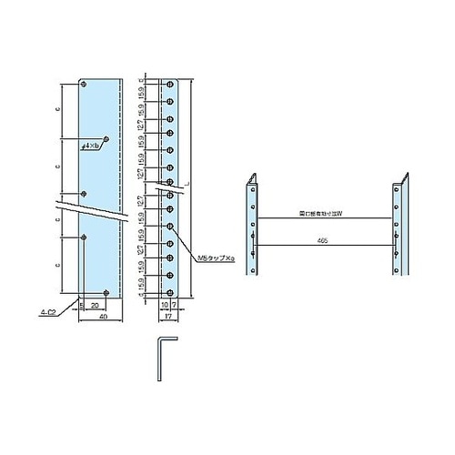 RSE型スチールラックマウントアングル