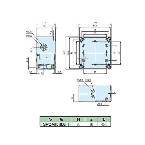 SPCM型防水・防塵ポリカーボネートボッ