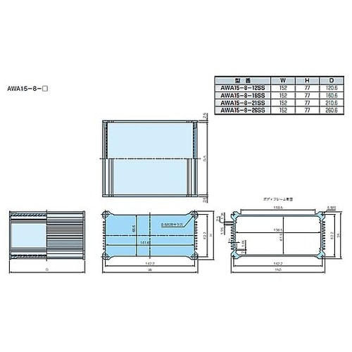 AWA型アルミ放熱ケース AWA15−8