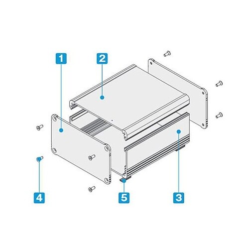 アルミ押出材ケース(ブラック) EX23