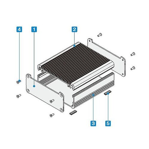 EXH型ヒートシンクアルミケース(シルバ