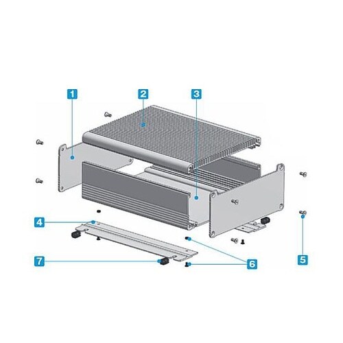 EXHF型フランジ足付ヒートシンクアルミ