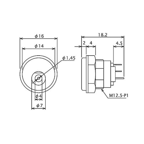 DCジャック EIAJ5 パネル取付用