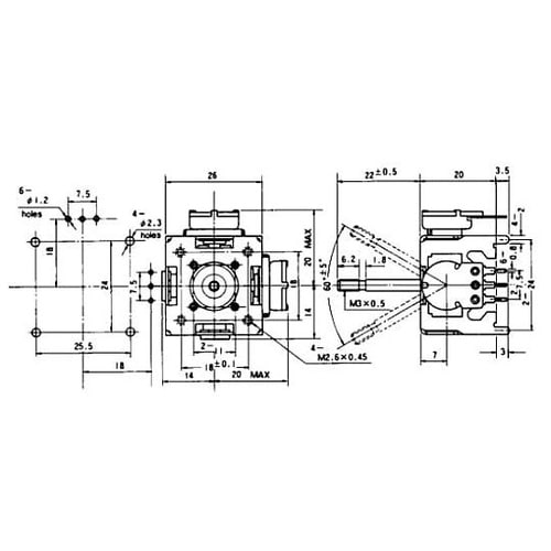 ジョイスティックユニット ツマミ付き T