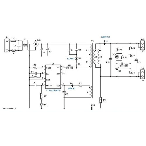 絶縁フライバックコンバータ回路基板(ST