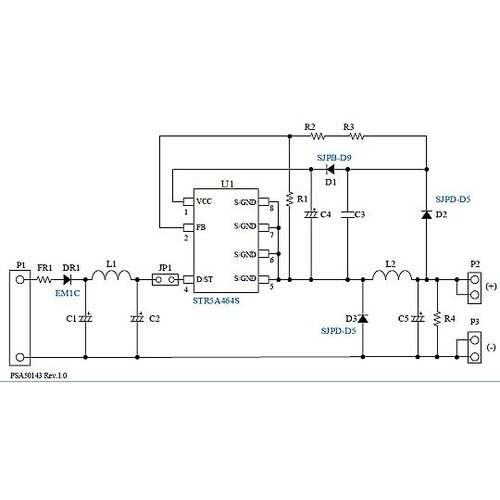 オフライン降圧コンバータ回路基板(STR