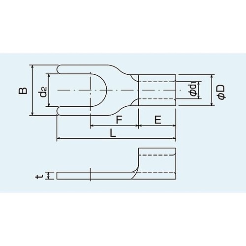先開型圧着端子(Y型端子) 1.25−Y