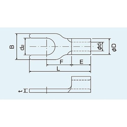 先開型圧着端子(Y型端子) 1.25−Y
