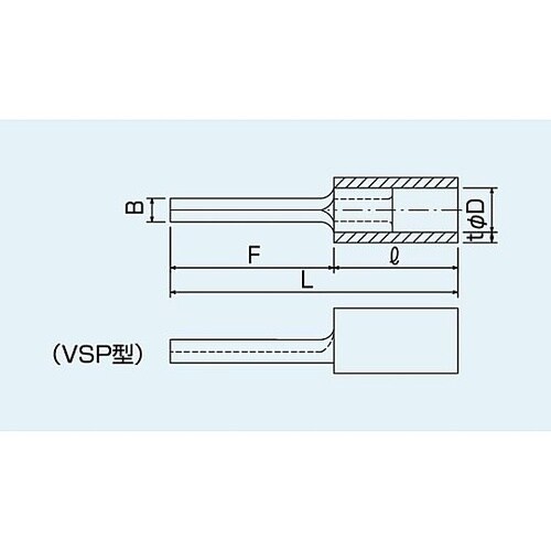 絶縁被覆付差込型圧着端子(VSP型)棒形