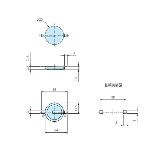 タブ付リチウムコイン電池 表面実装タイプ