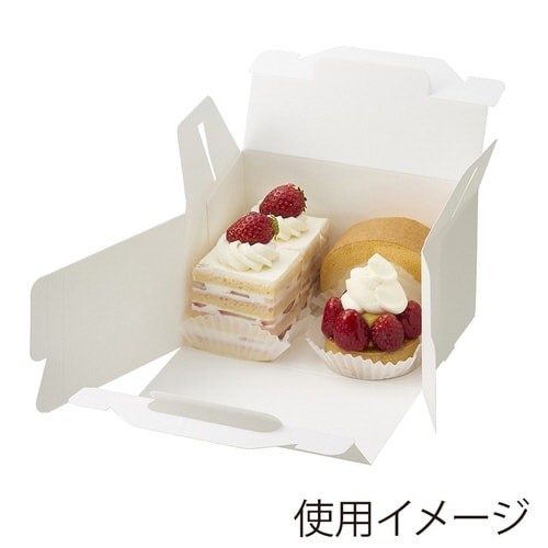 スリムエコキャリーケーキ箱ホワイト 12×18×4
