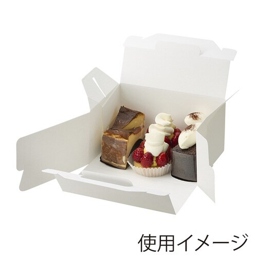スリムエコキャリーケーキ箱ホワイト 15×21×4