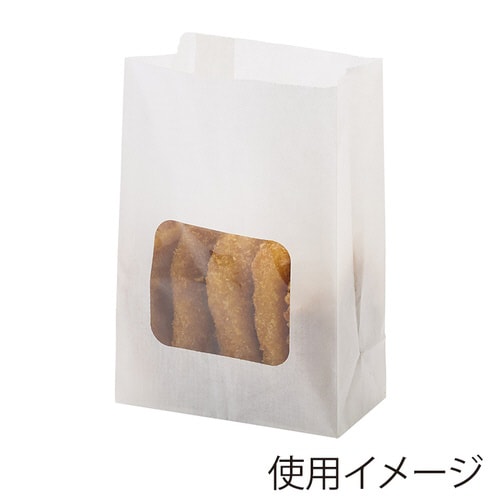 NF窓付耐油角底袋11−6 白無地 100枚入×5