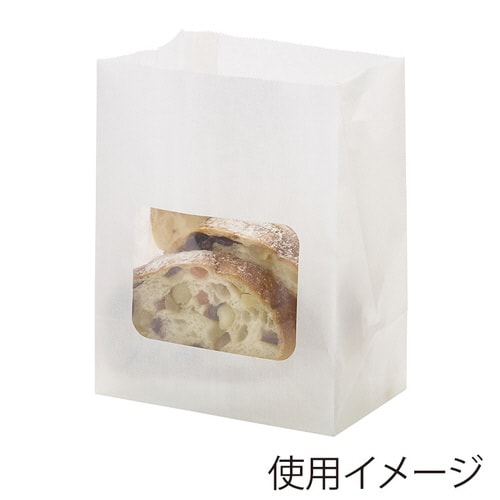 NF窓付耐油角底袋13ー8 白無地 100枚入×5