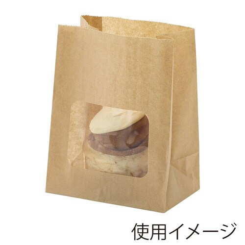 NF窓付耐油角底袋13ー8未晒無地 100枚入×5