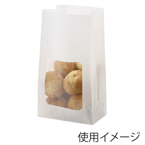 NF窓付耐油角底袋No.4 白無地 100枚入×5