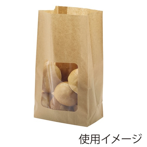 NF窓付耐油角底袋No.4未晒無地 100枚入×5