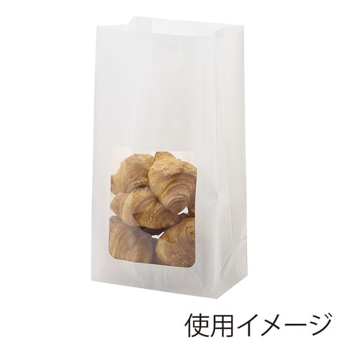 NF窓付耐油角底袋No.6 白無地 100枚入×5