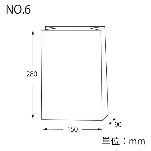NF窓付耐油角底袋No.6 白無地 100枚入×5