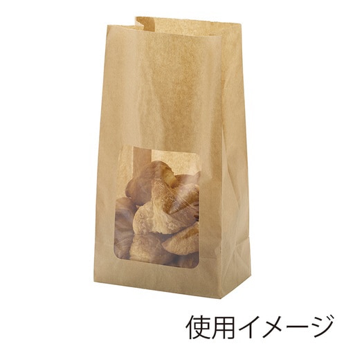 NF窓付耐油角底袋No.6未晒無地 100枚入×5