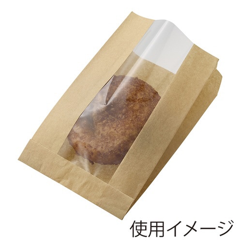 NF窓付耐油ガゼットパック小 未晒100枚入×10