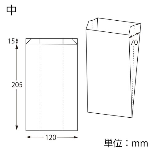 NF窓付耐油ガゼットパック中 白 100枚入×10