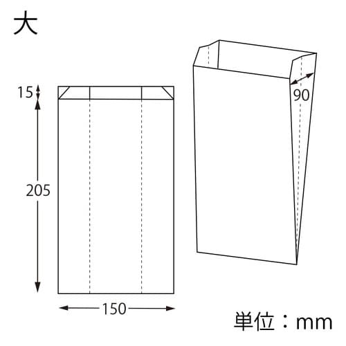 NF窓付耐油ガゼットパック大 未晒100枚入×10