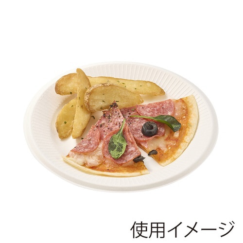 バガスプレート ホワイト 18cm 50枚入×24