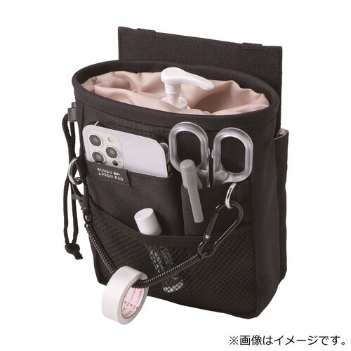 文具エプロンバッグ 巾着(ブラック)×2