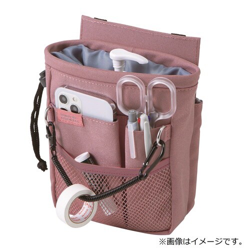 文具エプロンバッグ 巾着(ピンク)×2
