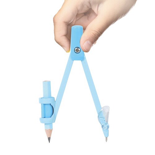 回しやすい算数コンパス(ライトブルー)×5