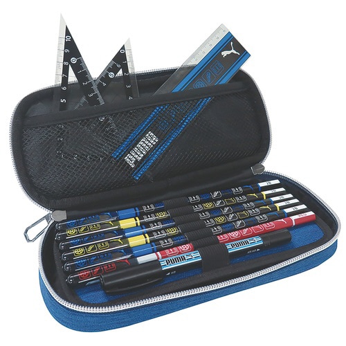 ヘザーボックスペンケース(ブルー)×3