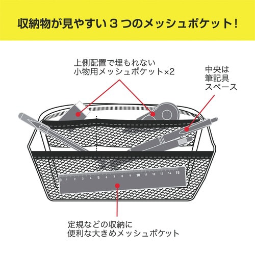ステッチスクエアペンケース(ネイビー)×3