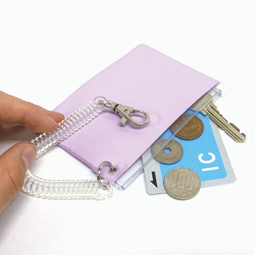 小銭入れ付パスケース(パープル)×3