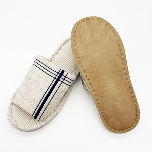 スリッパ ナチュラルクロス外縫い Lサイズ