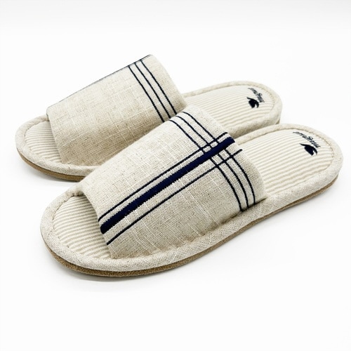 スリッパ ナチュラルクロス外縫い Lサイズ