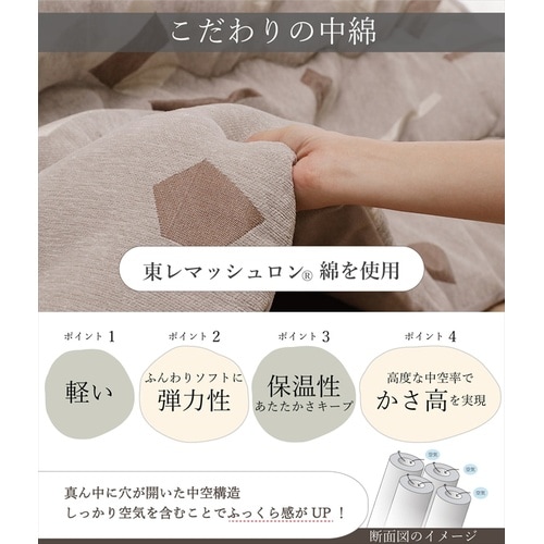 こたつ布団 パール BE 200×200cm
