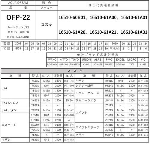 PLATINUM オイルフィルター スズキ車用(代
