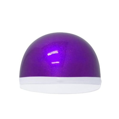 ヘルメット 半キャップ 白ツバ パープルラメ KC